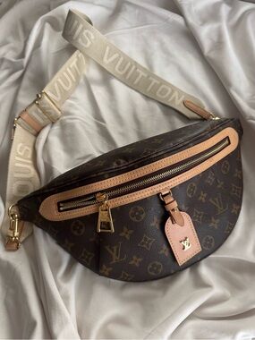 Louis Vuitton Monogram Canvas Crossbody Belt Bag in Brown and Natural